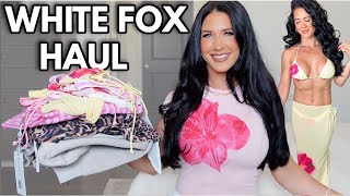 HUGE WHITE FOX BOUTIQUE TRY-ON HAUL 🌺 | trendy new bikinis, dresses + lounge sets *viral must haves*