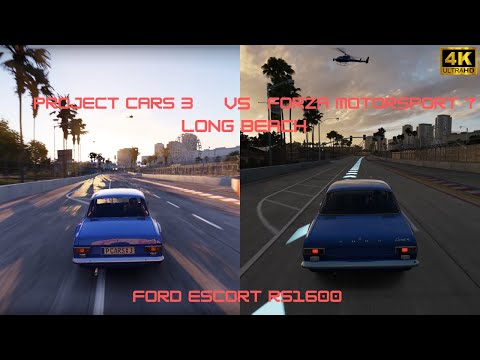 Project Cars 3 VS Forza Motorsport 7 Long Beach Comparison (4K 60FPS)