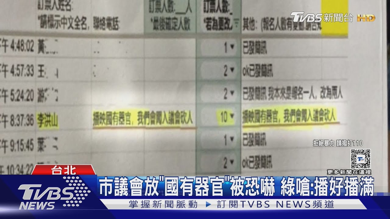 市議會放「國有器官」被恐嚇　綠嗆：播好播滿