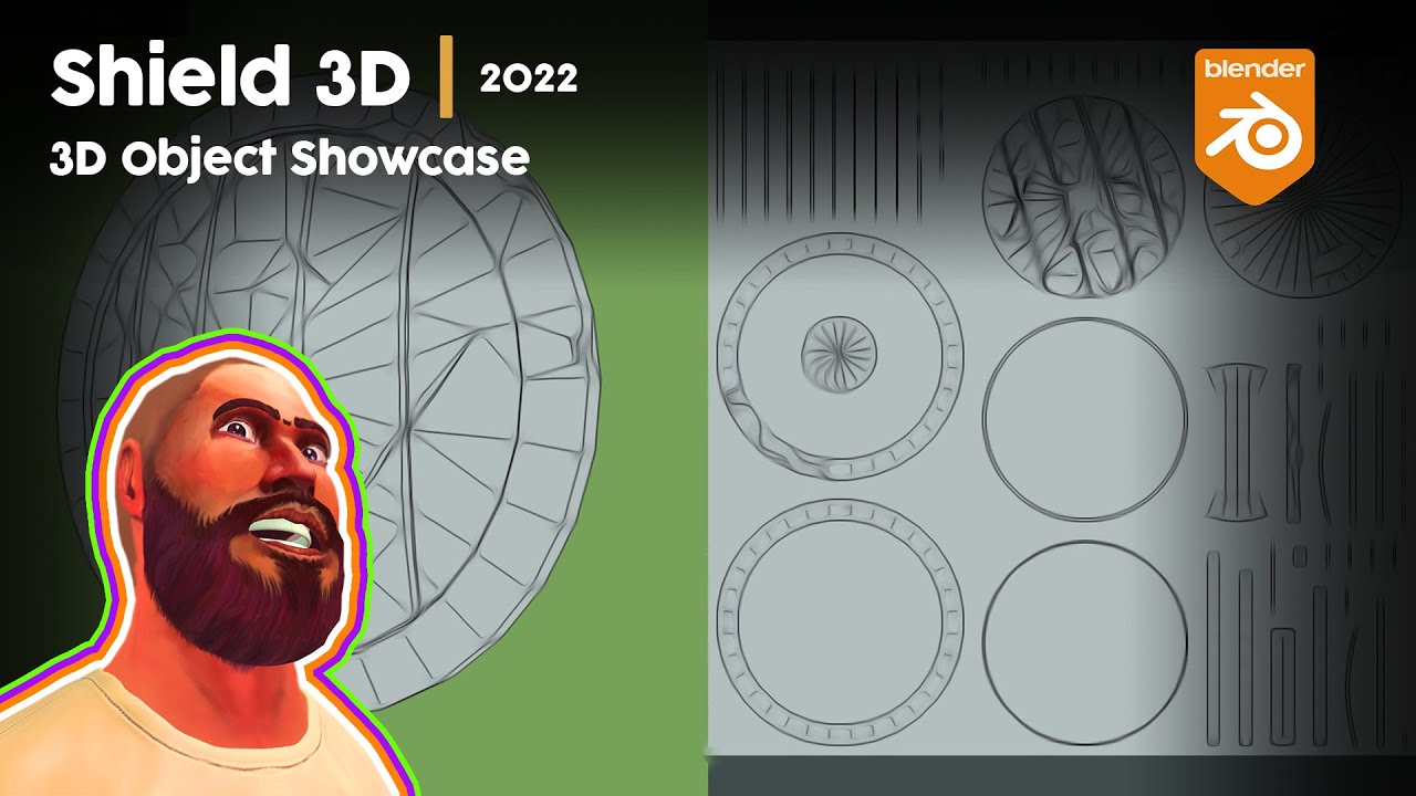 Stylizowana średniowieczna tarcza Model 3D