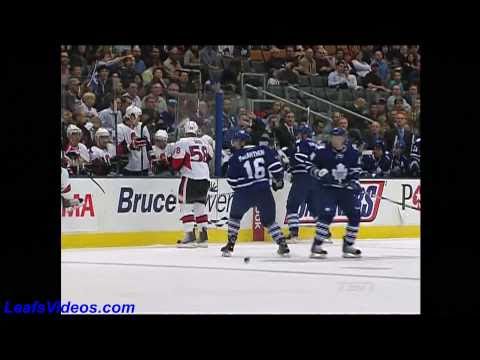 OTT 0 @ TOR 1 - Komisarek Puts Lessard Over Bench - 100922