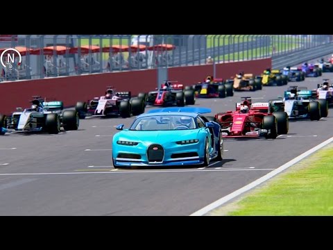Bugatti Chiron vs All F1 2017 Cars  - EPIC BATTLE