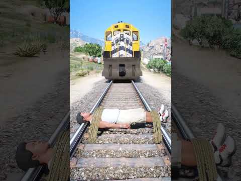 GTA V Unleashed Vlog - ❤️Train Accident❤️ FRANKLIN VS GTA TRAIN #shorts