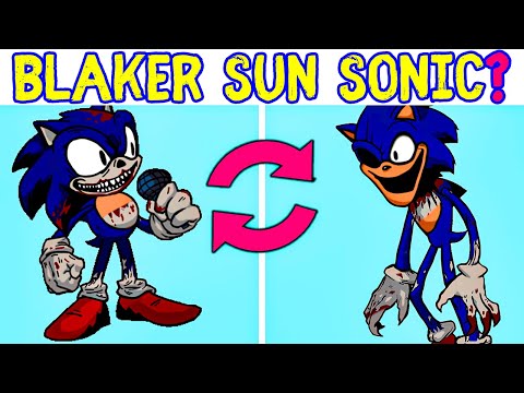 Faker Sonic + Sonic Black Sun = Blaker Sun Sonic FNF Swap Characters Friday Night Funkin Swap Heroes