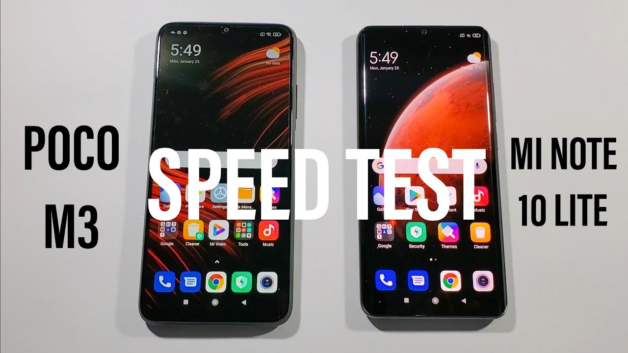 Xiaomi Poco M3 vs Mi Note 10 Lite Comparison Speed Test