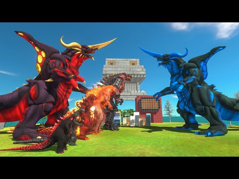 Evolution of Red Evil Godzilla VS Ice Itself - Animal Revolt Battle Simulator Gameplay