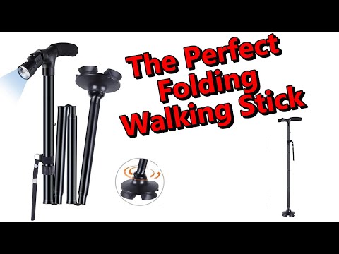 HEMICO Portable Aluminium Alloy Handle Dependable Professional LED Light Folding Walking Stick