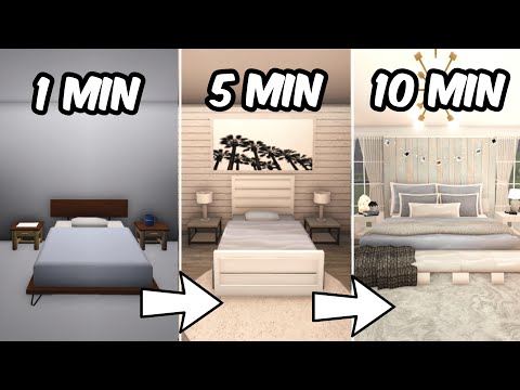 BUILDING A BEDROOM IN BLOXBURG IN 1 minute, 5 minutes AND 10 minutes...