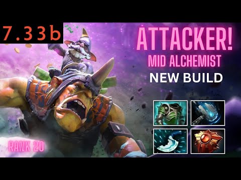 Attacker! Shows How to Play Aggressive Alchemist Mid in 7.33b Patch | Immortal Dota 2 Gameplay