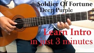 Deep Purple Soldier of Fortune Guitar Tutorial ( Intro ) - Guitar Lessons for Beginners