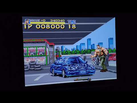 SEGA Genesis Mini 2 Final Fight CD on LG 55 Class C1 Series 4K OLED