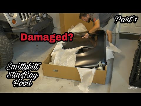 Ordering a Aftermarket Hood from Amazon Damaged ? Part 1 Jeep Wrangler jk Smittybilt 76400 StingRay