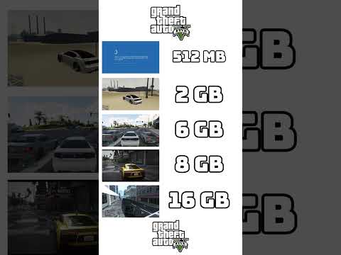 GTA 5 2GB RAM VS 4GB RAM VS 8GB VS RAM VS 16GB RAM #pcbuild #pc #pcgaming #gamingpc #gpu #graphics