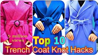 Top #10 Ways to Style a Trench Coat Belt Knot #FashionHacks