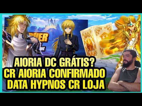 Aioria Divino Grátis? Chegou CR Aioria Divino. Data p/ CR Hypnos Loja. Notas Saint Seiya Awakening