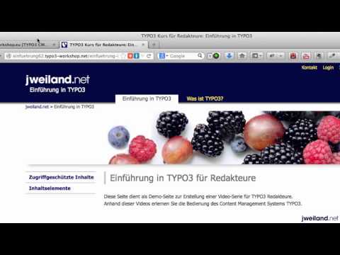 TYPO3 6.2 für Redakteure: Teil 03 - Der Seitenbaum