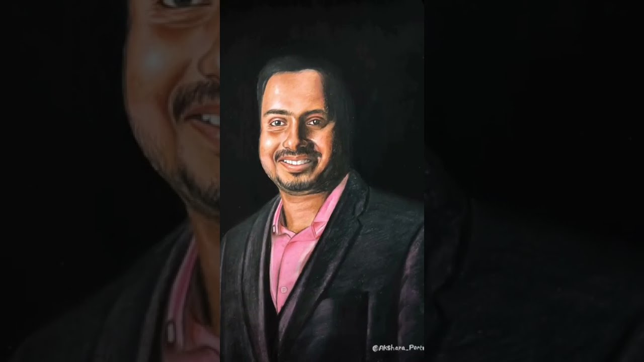 Color pencil sketching with charcoal background #paidartwork #shorts