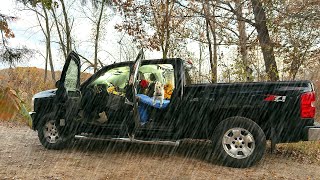 Solo Truck Camping on a Cold and Rainy Night