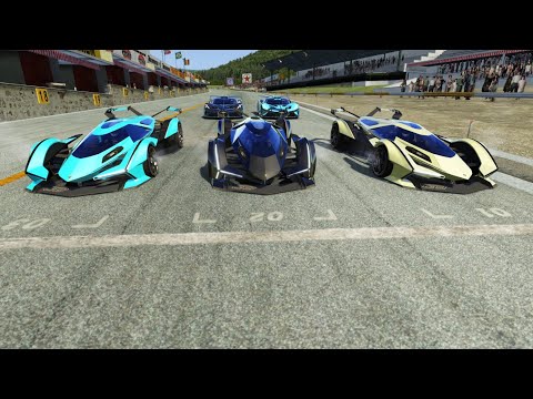 Lamborghini V12 Vision GT vs Bugatti Bolide at Old Spa