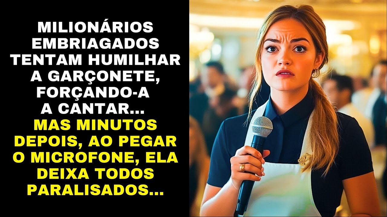 MILIONÁRIOS EMBRIAGADOS TENTAM HUMILHAR A GARÇONETE, FORÇANDO-A A CANTAR,ELA DEIXA TODOS PARALISADOS