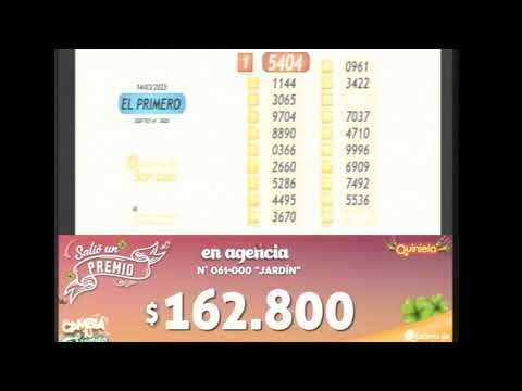Quiniela El Primero de San Luis N° 2820 14-03-2023
