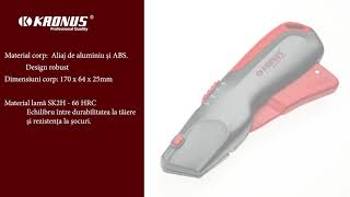 Cutter Kronus 7556SM2 cu maneta de dubla securitate si lama trapezoidala SK2H