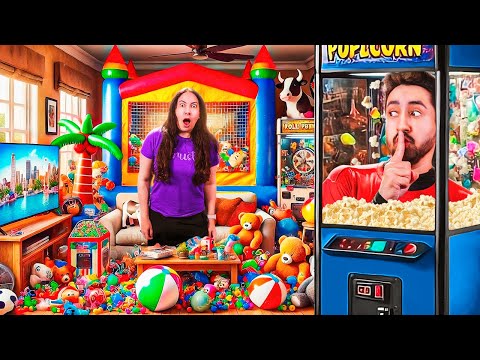 Enchi a casa de BRINQUEDOS INFLÁVEIS SEM ELA SABER *Trollagem real*