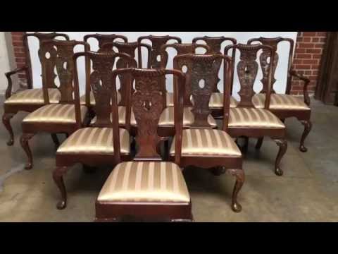 Set of 12 Mahogany Georgian Henredon Dining Chairs