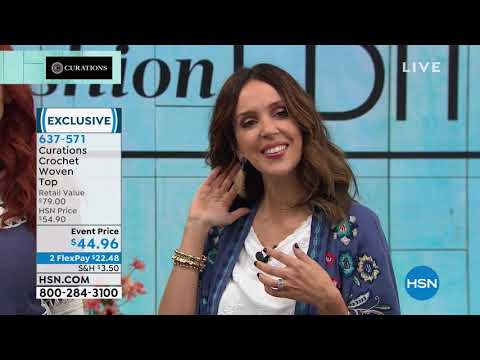 Curations Crochet Woven Top