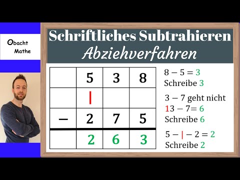 Schriftliches Subtrahieren | Abziehverfahren (Bayern) | Klasse 4 und 5 |  ObachtMathe