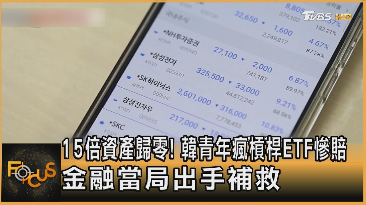 15倍資產歸零!韓青年瘋槓桿ETF慘賠 金融當局出手補救