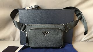 Prada Saffiano Leather Belt Bag Black Unboxing & Reivew From Supkicks