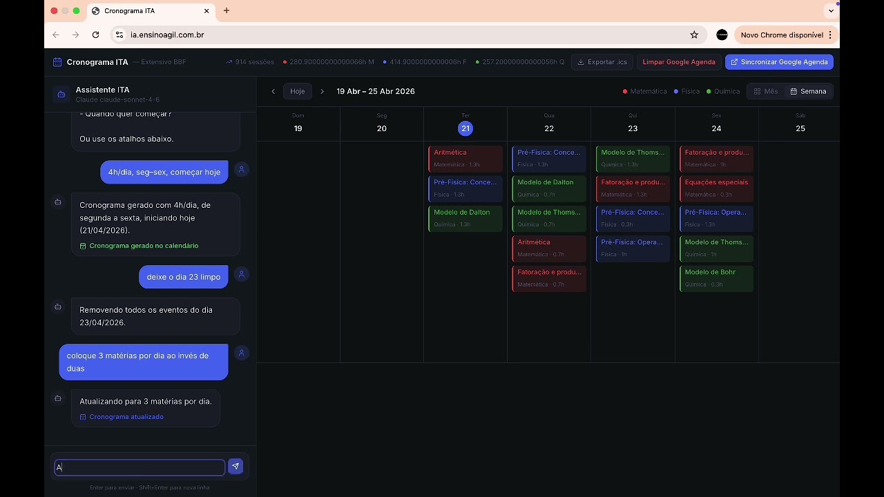 Thumbnail da demonstração do Vibe Planner