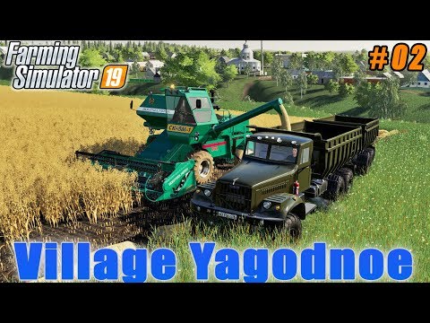 Harvesting oats, baling straw | Farming on Village Yagodnoe | Farming simulator 19 | Timelapse #02