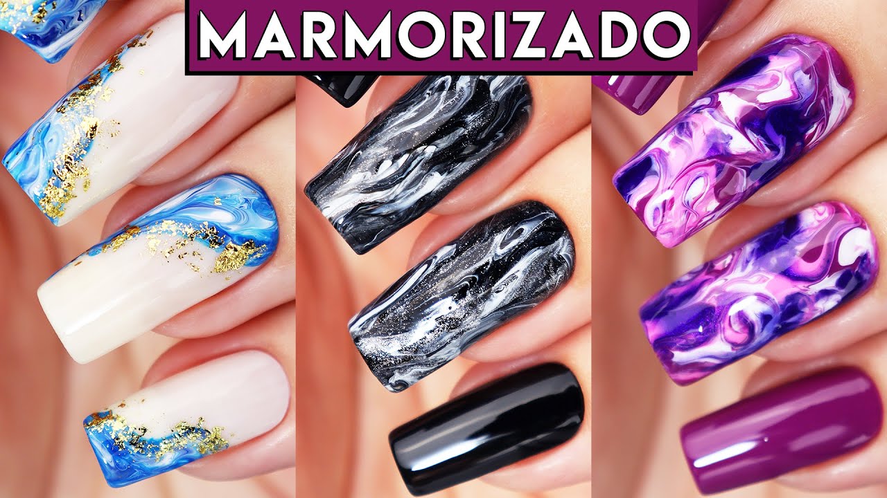 UNHAS MARMORIZADAS com nova técnica MUITO FÁCIL