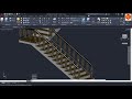 AutoCAD L SHAPED 3D STAIRS With Plan Section