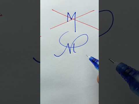 m letter signature style ✍️✒️ #shorts #art #signature #funny