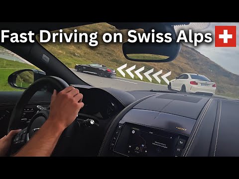400HP Jaguar F-Type FAST Drive on Swiss Alps w/ BMW M2 | 4K