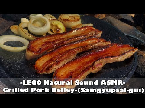 -LEGO Natural Sound ASMR-Grilled Pork Belley-(Samgyupsal-gui)