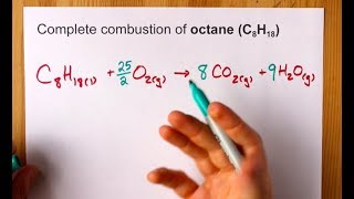 Complete Combustion of Octane (C8H18) Balanced Equation