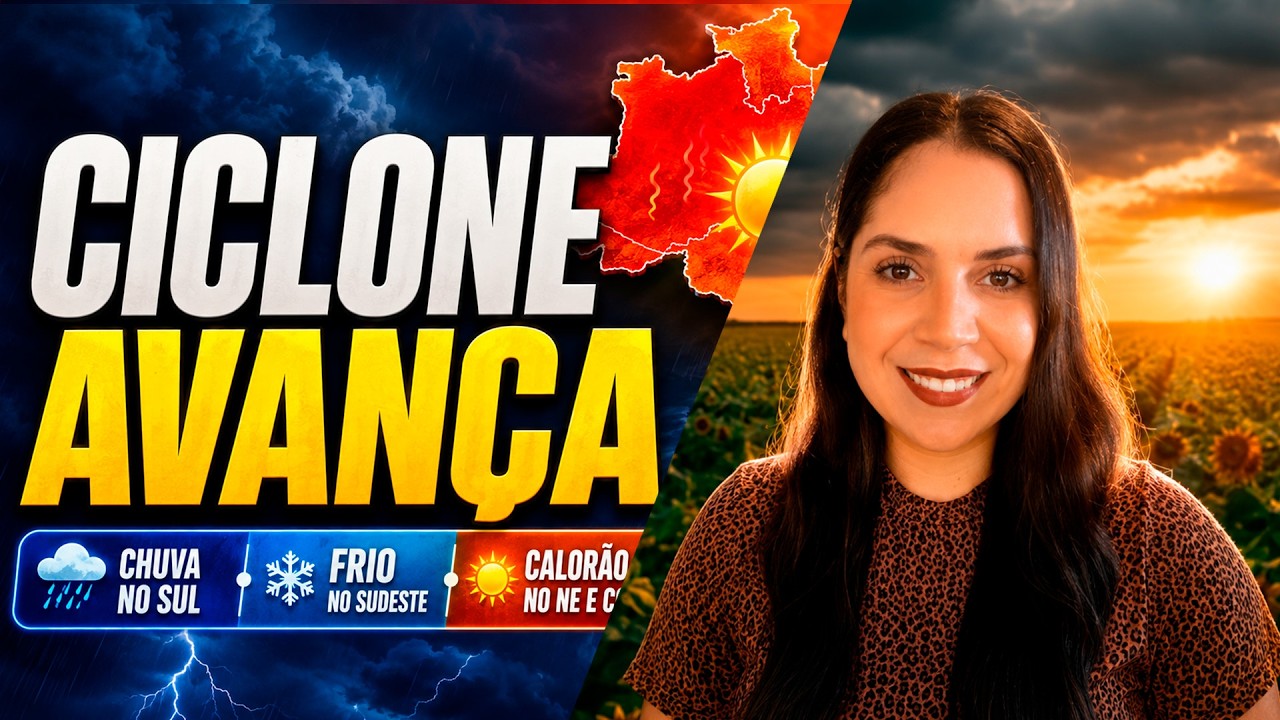 Ciclone coloca Sul em alerta para temporais e frio; Norte tem calor perto dos 40°C