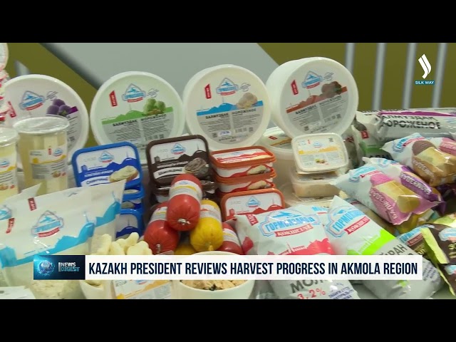 Президент Казахстана ознакомился с ходом уборочной кампании в Акмолинской области