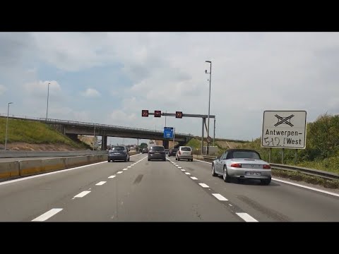 Dashcam België:A1/E19 Knp Antwerpen-Oost/Zuid/Centrum/Kennedytunnel/West 》A11/E34 Knooppunt Beveren.