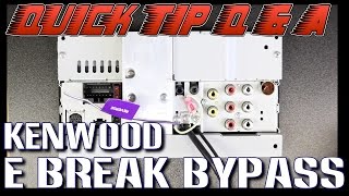 How to do the parking brake bypass on your new Kenwood radio