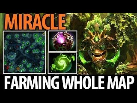 Miracle- [Treant Protector] Farming the Whole Map Octarine Core & Refresher- Dota2 7.05