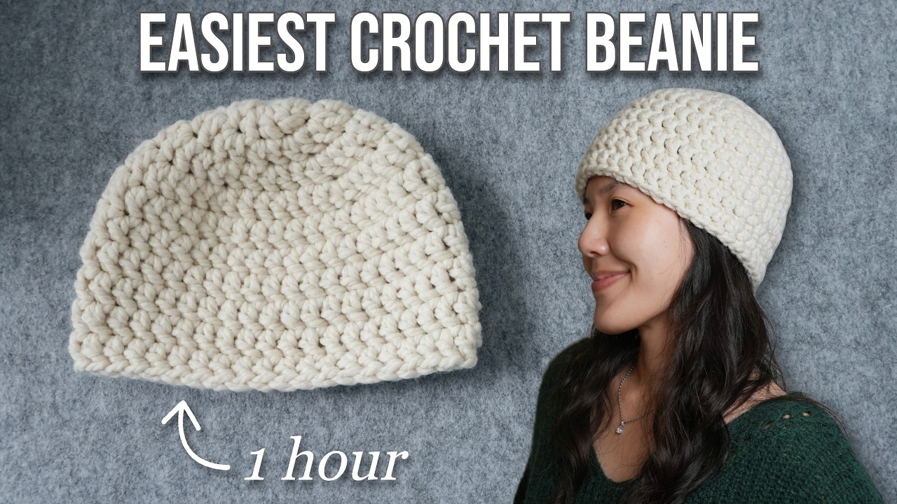 Easy Crochet Beanie Tutorial for Beginners | Chunky Beanie Crochet Pattern