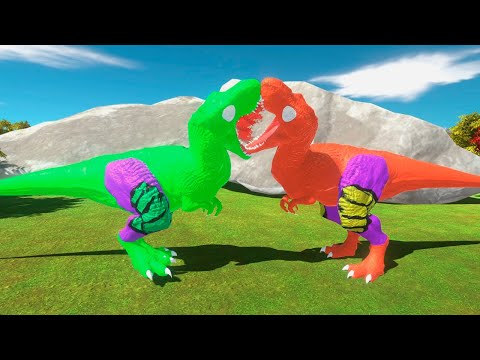 HULK vs RED HULK T REX DEATHRUN - Animal Revolt Battle Simulator