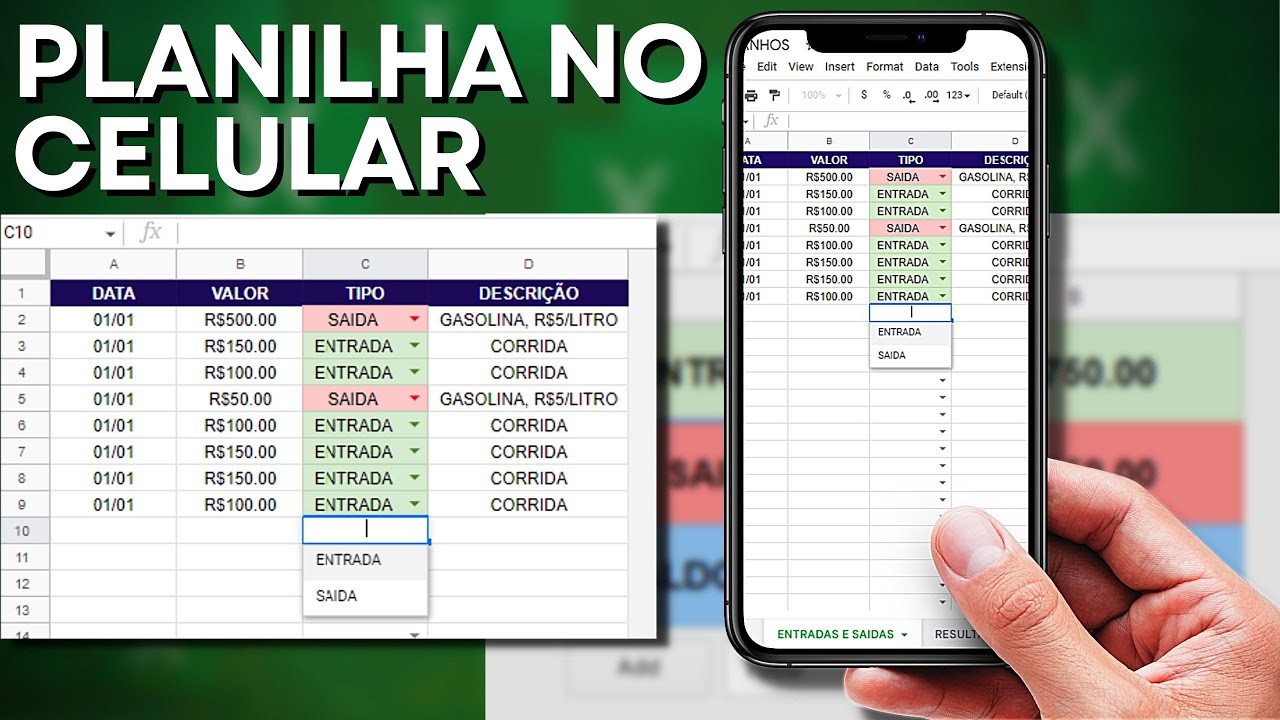 Como fazer Planilha para UBER Google Planilhas | Usar no Celular | Planilha Excel com Relatório