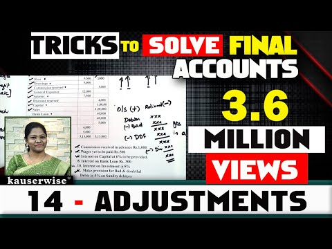 Final accounts with [14 Adjustments] Simple logic with example problem ( by:- kauserwise)
