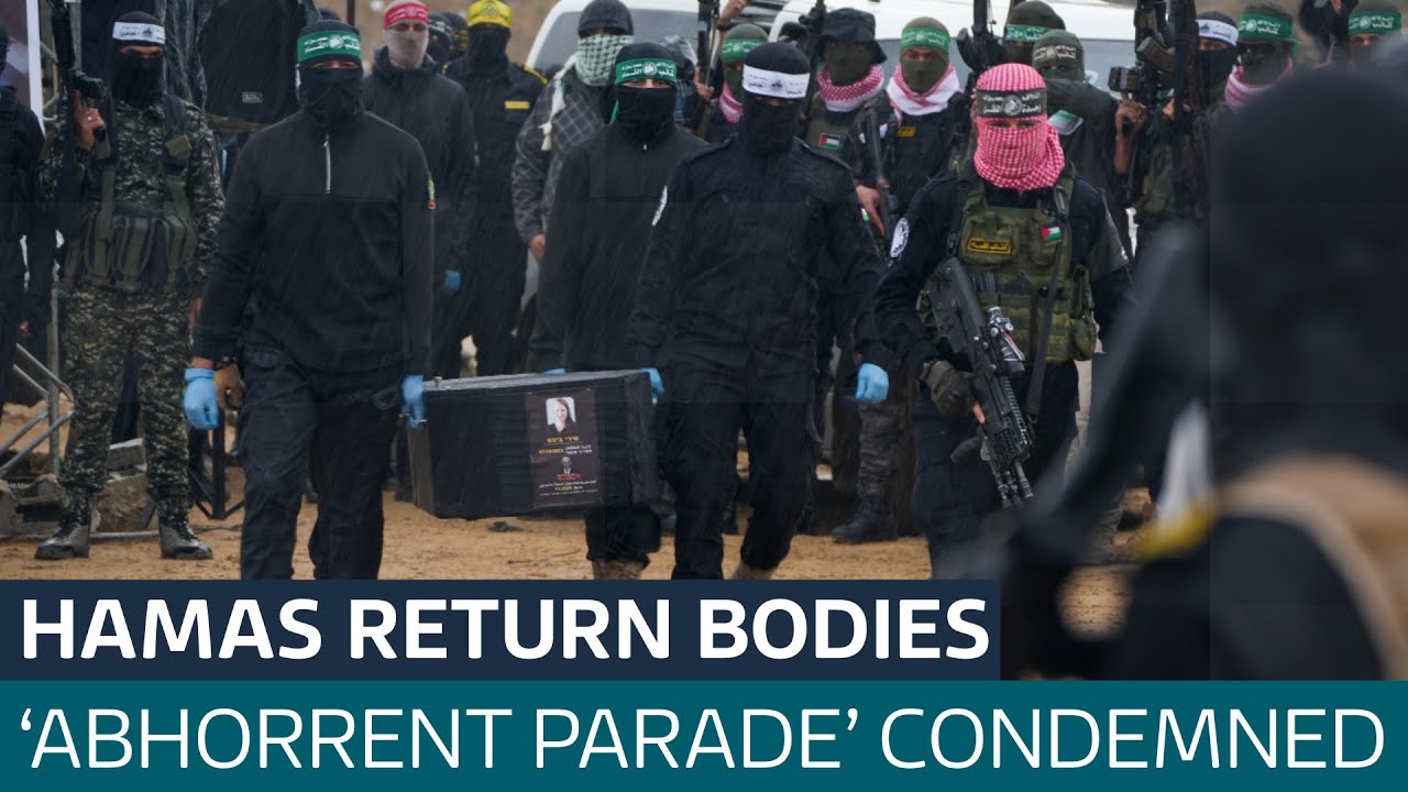 Hamas condemned for 'abhorrent' handover of bodies of four Israeli hostages | ITV News